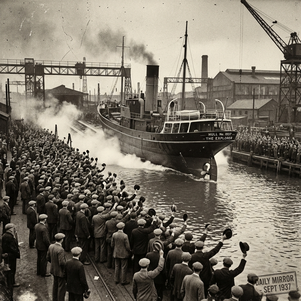 Illustrative image of a 1930s steam trawler launch